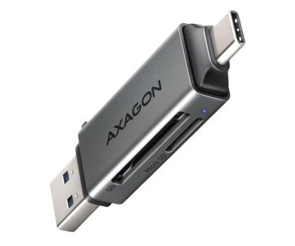 Czytnik kart SD AXAGON CRE-DAC, USB-C + USB-A 3.2, 2-slot & lun SD/microSD, UHS-I